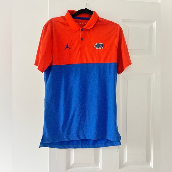 Air Jordan Florida gators orange blue color block on field jumpman polo shirt - Picture 1 of 7